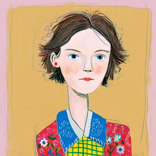Crayon Contraption style, Midjourney V7: photographic portrait of female protagonist