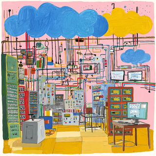 Crayon Contraption style, Midjourney V7: technical infrastructure blueprint schematics