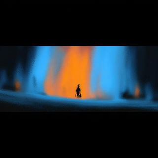 Blue Hour Divide style, Midjourney V7: cinematic shot from sci-fi movie