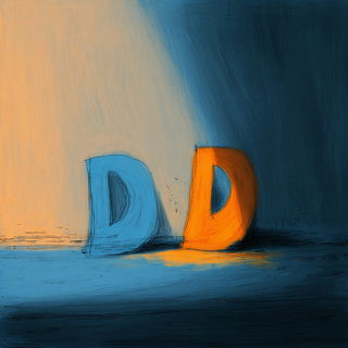 Blue Hour Divide style, Midjourney V7: typographic composition with large letters