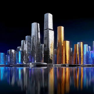 Chromadye Biomechanics style, Midjourney V7: megacity with futuristic bioarchitecture
