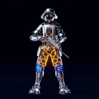Chromadye Biomechanics style, Midjourney V7: concept art character design of retropunk steam knight
