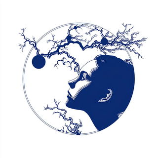 Sacralithograph style, Midjourney V7: editorial illustration for popular scientific magazine cover