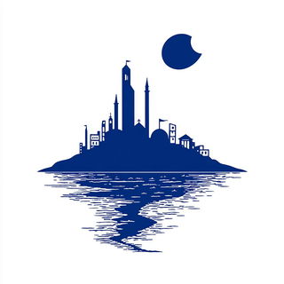 Sacralithograph style, Midjourney V7: bold minimalist logo design for Istanbul city municipal services