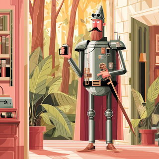 Redstone Isopleth style, Midjourney V7: concept art character design of retropunk steam knight