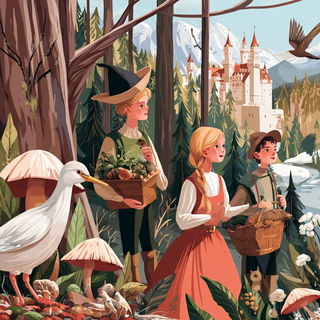 Redstone Isopleth style, Midjourney V7: retro fairy-tale illustration