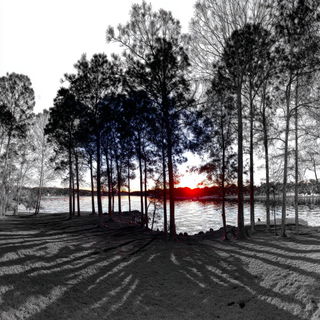 Redbrick Isoplex style, Midjourney V7: realistic landscape photograph of quiet dawn