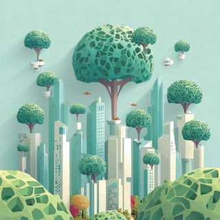 Karstmint style, Midjourney V7: megacity with futuristic bioarchitecture