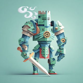 Karstmint style, Midjourney V7: concept art character design of retropunk steam knight