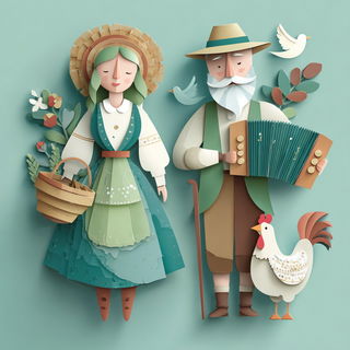Karstmint style, Midjourney V7: traditional folk art
