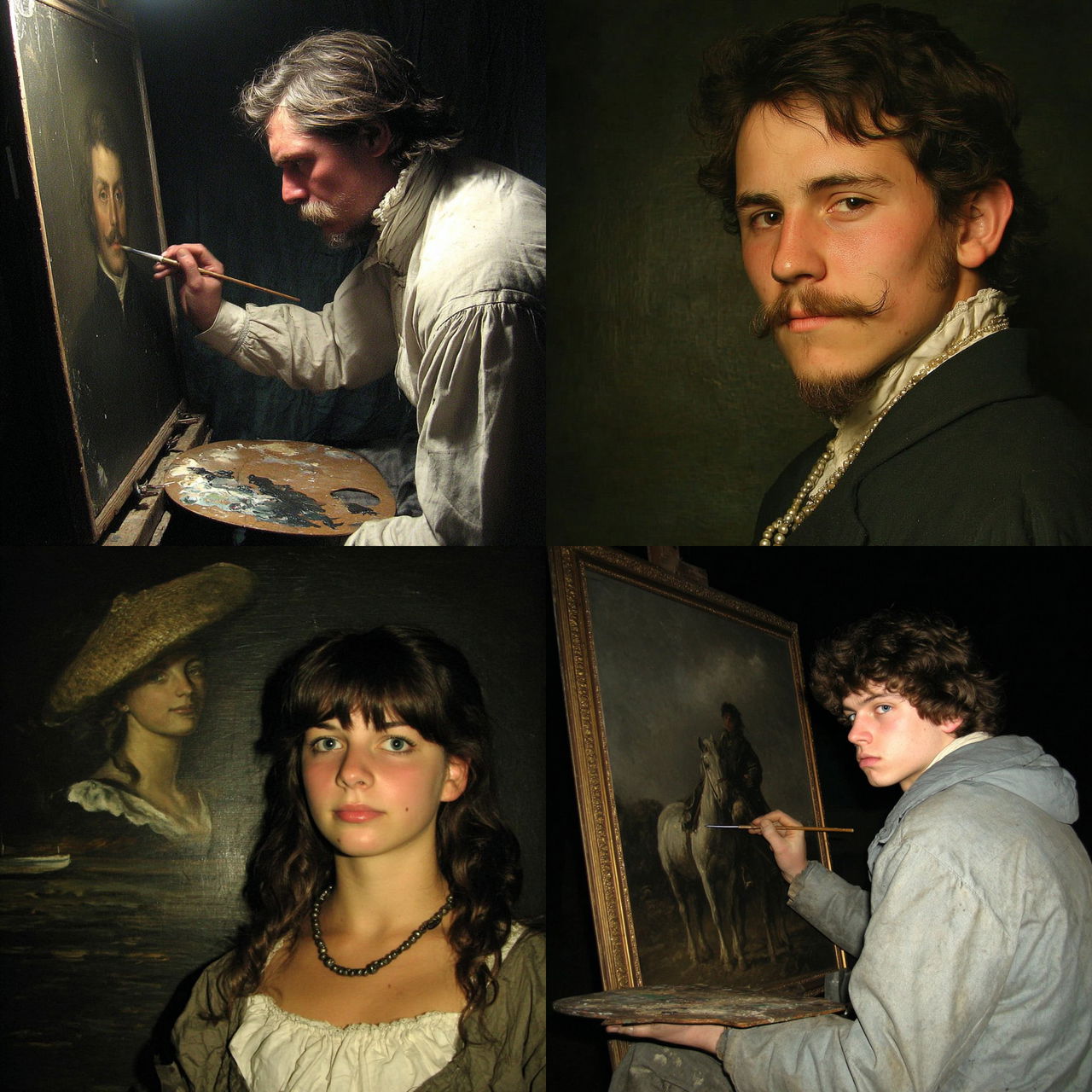 Grit Baroque Portraiture style, Midjourney V7, render 1 of 4