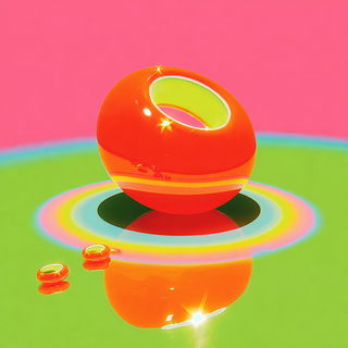 Fluorobaroque style, Midjourney V7: abstract 3D render