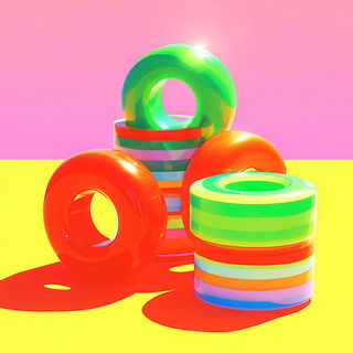 Fluorobaroque style, Midjourney V7: creative pattern composition