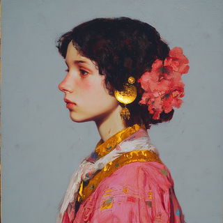 Baroquechromia style, Midjourney V7: classical 18th-century oil painting