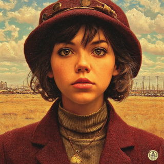 Ramspire Pastoral style, Midjourney V7: photographic portrait of female protagonist