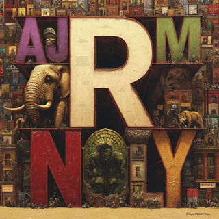 Ramspire Pastoral style, Midjourney V7: typographic composition with large letters