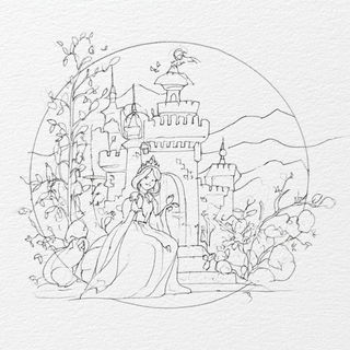 Vellumorph style, Midjourney V7: retro fairy-tale illustration