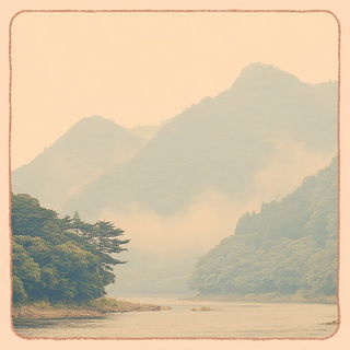 Opticuddle style, Midjourney V7: realistic landscape photograph of quiet dawn
