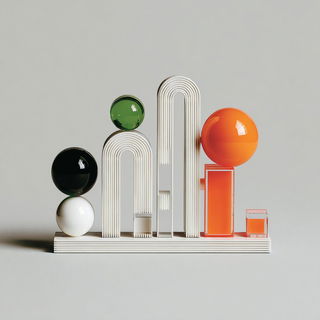 Atrium Monastery style, Midjourney V7: abstract 3D render