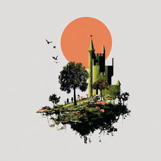 Atrium Monastery style, Midjourney V7: retro fairy-tale illustration
