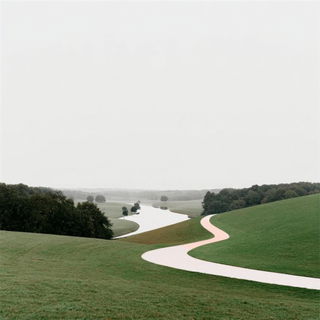 Atrium Monastery style, Midjourney V7: realistic landscape photograph of quiet dawn