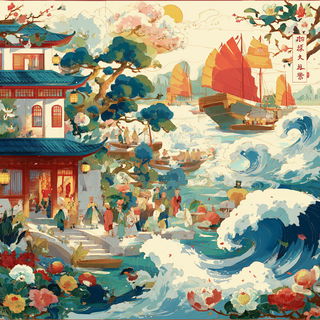 Lotus Masonry style, Midjourney V7: traditional folk art