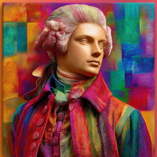 Chromaskin Masque style, Midjourney V7: classical 18th-century oil painting
