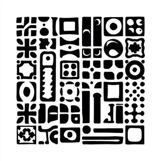Ink Heraldry style, Midjourney V7: creative pattern composition