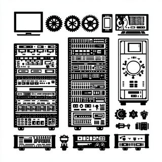 Ink Heraldry style, Midjourney V7: technical infrastructure blueprint schematics