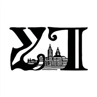 Ink Heraldry style, Midjourney V7: typographic composition with large letters