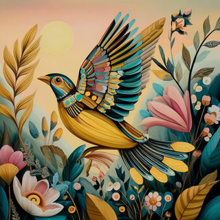 Chromaflorism style, Midjourney V7: traditional folk art