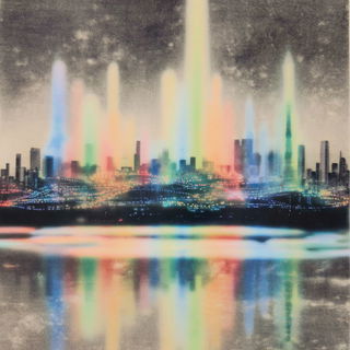 Celwash Prismatics style, Midjourney V7: megacity with futuristic bioarchitecture