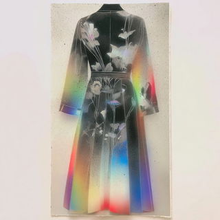 Celwash Prismatics style, Midjourney V7: haute-couture fashion outfit