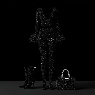 Starglass Littoralism style, Midjourney V7: haute-couture fashion outfit