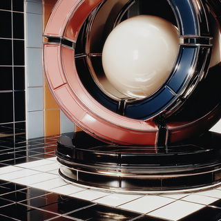 Roselacquer style, Midjourney V7: abstract 3D render