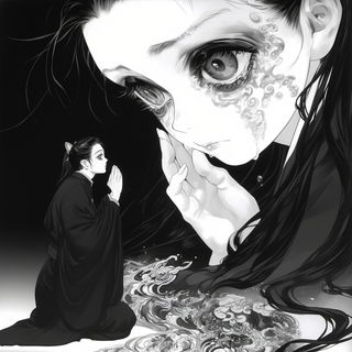 Roselacquer style, Midjourney V7: black-and-white manga comic strip