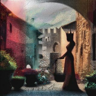 Scantrader style, Midjourney V7: retro fairy-tale illustration