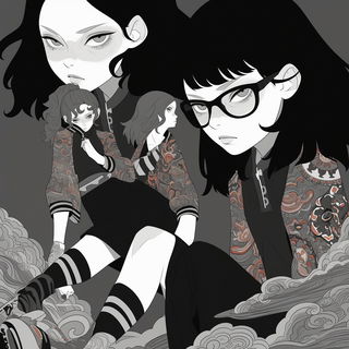Scantrader style, Midjourney V7: black-and-white manga comic strip