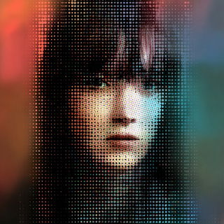 Scantrader style, Midjourney V7: photographic portrait of female protagonist