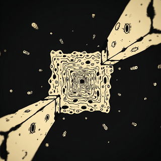 Inkclast style, Midjourney V7: abstract 3D render