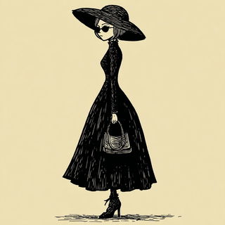 Inkclast style, Midjourney V7: haute-couture fashion outfit