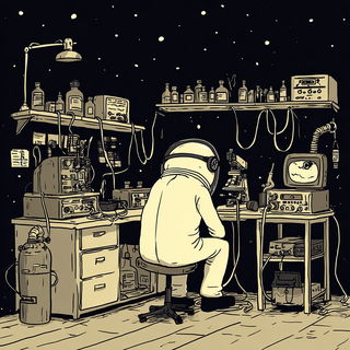 Inkclast style, Midjourney V7: editorial illustration for popular scientific magazine cover