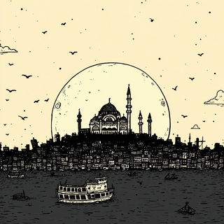 Inkclast style, Midjourney V7: bold minimalist logo design for Istanbul city municipal services