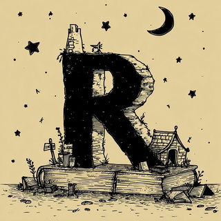 Inkclast style, Midjourney V7: typographic composition with large letters