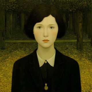 Rainspine style, Midjourney V7: photographic portrait of female protagonist