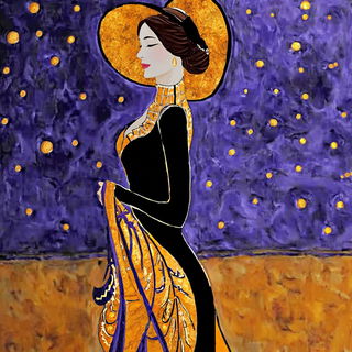 Celestitch style, Midjourney V7: haute-couture fashion outfit