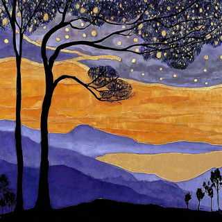 Celestitch style, Midjourney V7: realistic landscape photograph of quiet dawn