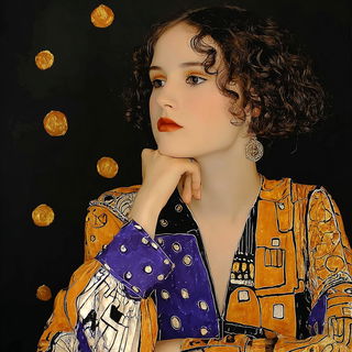 Celestitch style, Midjourney V7: photographic portrait of female protagonist