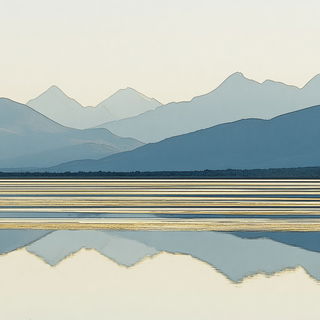 Vernal Haloicon style, Midjourney V7: realistic landscape photograph of quiet dawn