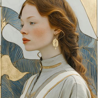 Vernal Haloicon style, Midjourney V7: photographic portrait of female protagonist